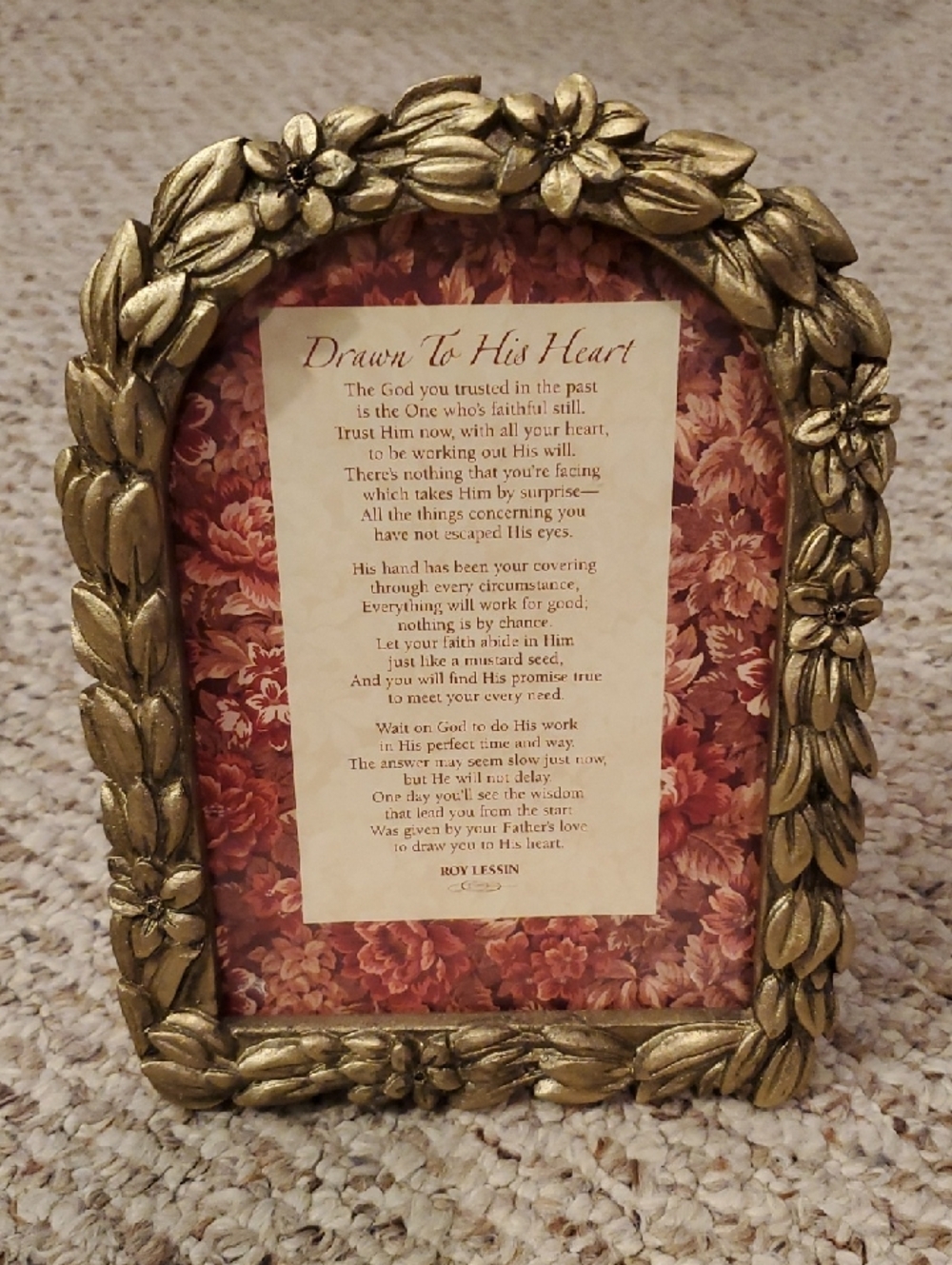 Framed "Drawn to His Heart" Poem by Roy Lessin